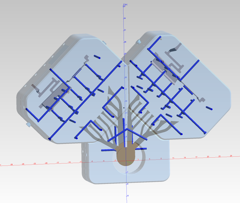 Magmasoft flow simulation of an aluminum die casting